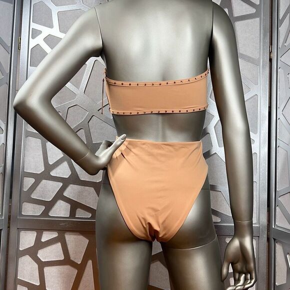 Skims Rhinestones Bandeau High waisted Nude Bikini S - Picture 6 of 16